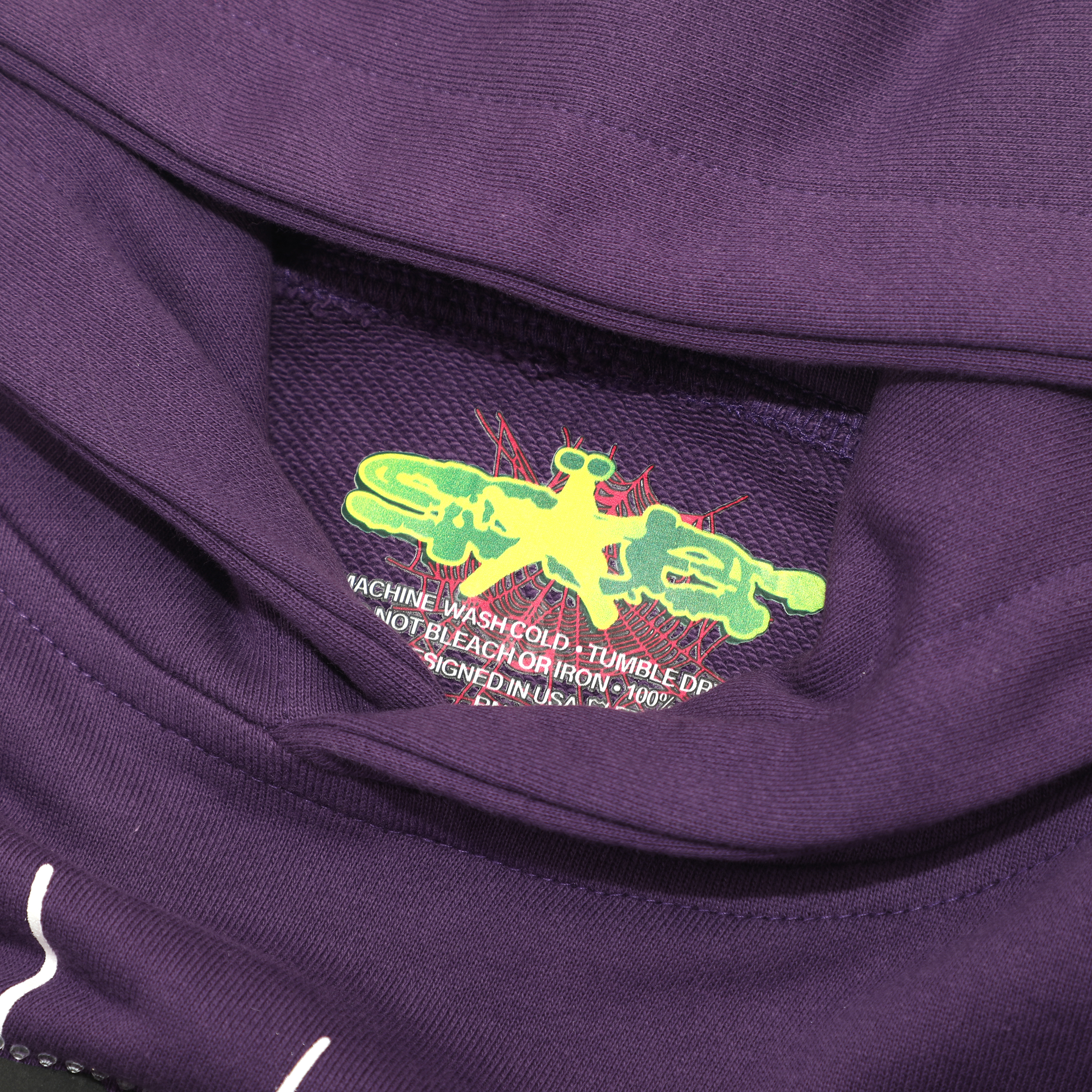 Sp5der Spider Web Print Gothic Punk Purple Hoodie