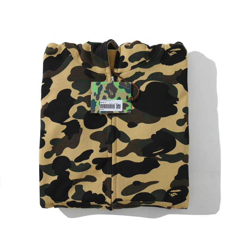 BAPE Cloro Camo Shark Full Zip Hoodie Yellow