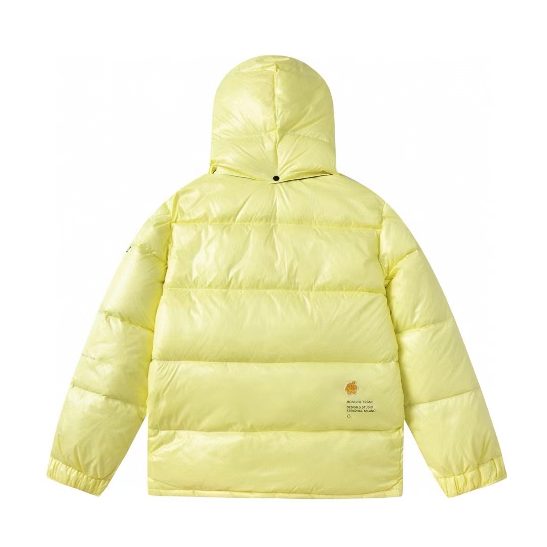 Moncler Maya Short Down Jacket Black White Yellow