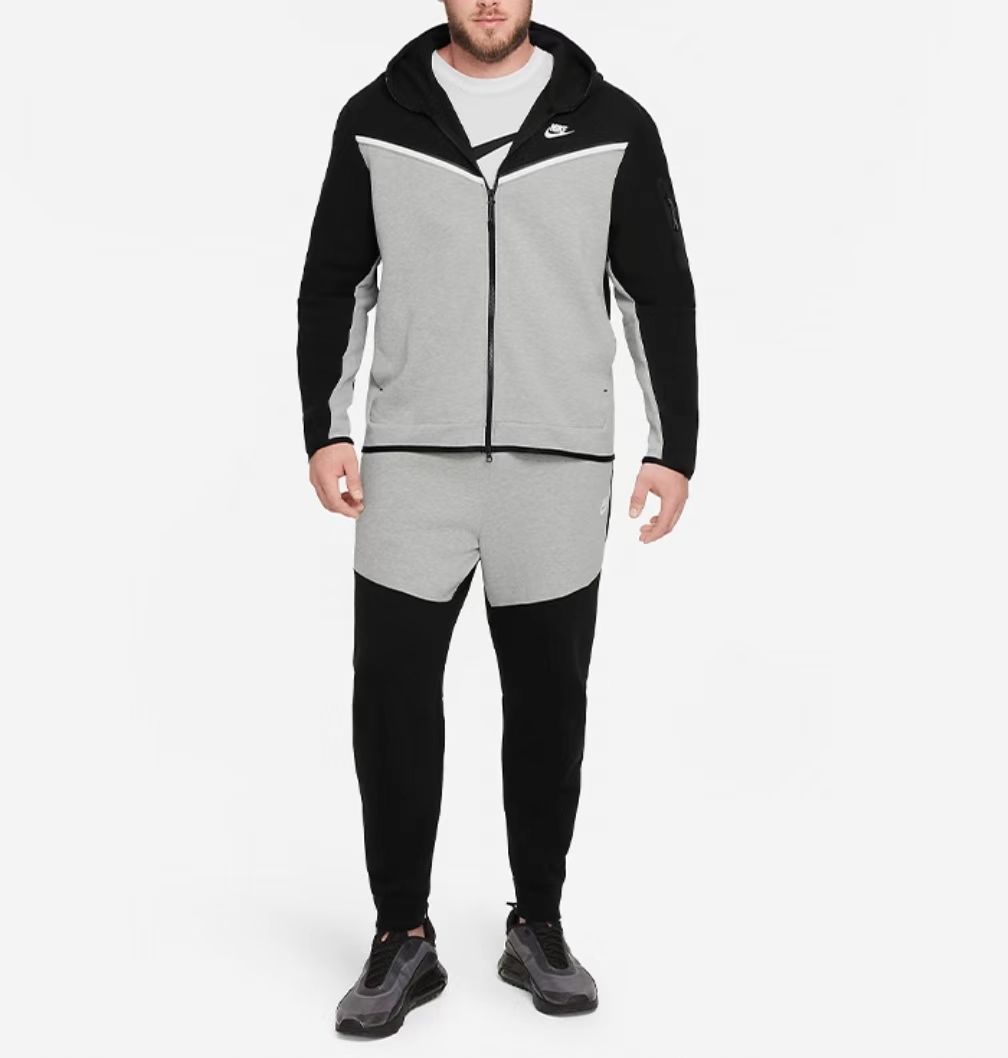 Nike Sportswear Tech Fleece Hoodie & Joggers Set Black Grey 1005-CU4489