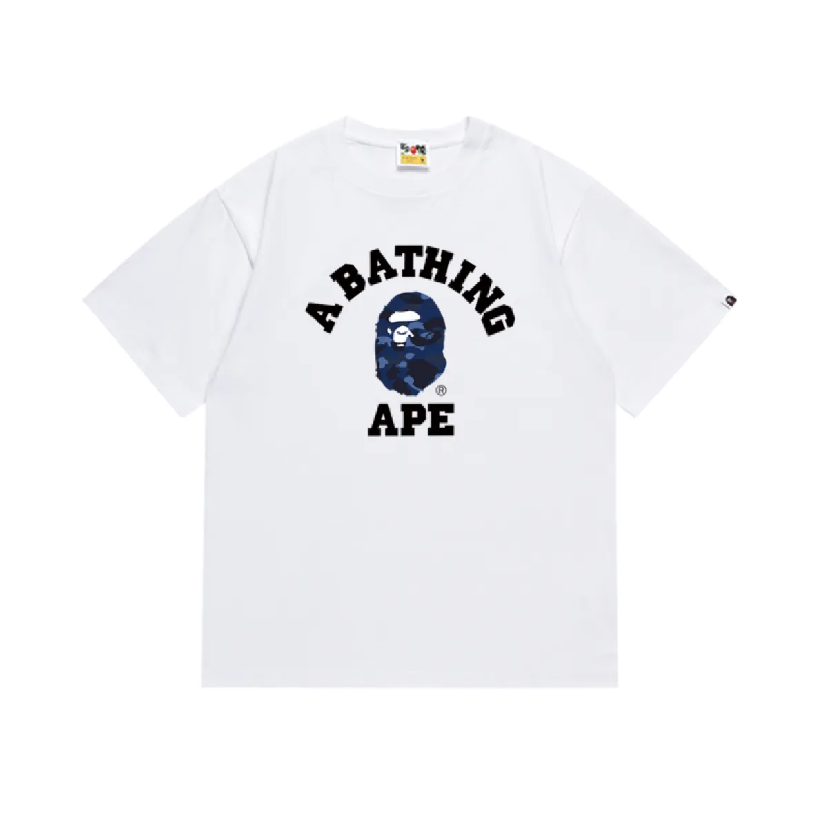 BAPE Sand Camo College T-shirt White-Navy/Black-Navy 145 - ogsneaker
