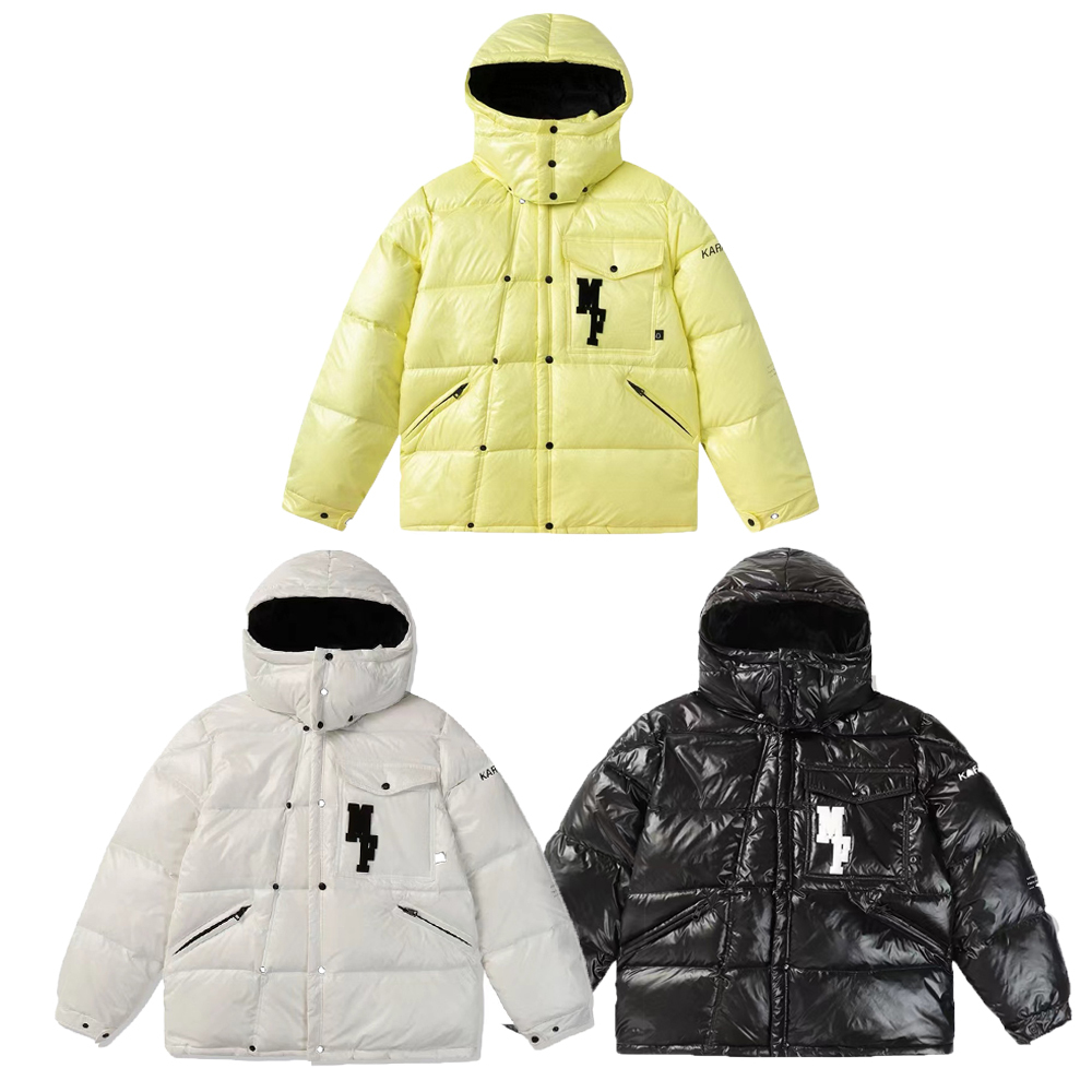 Moncler Maya Short Down Jacket Black White Yellow