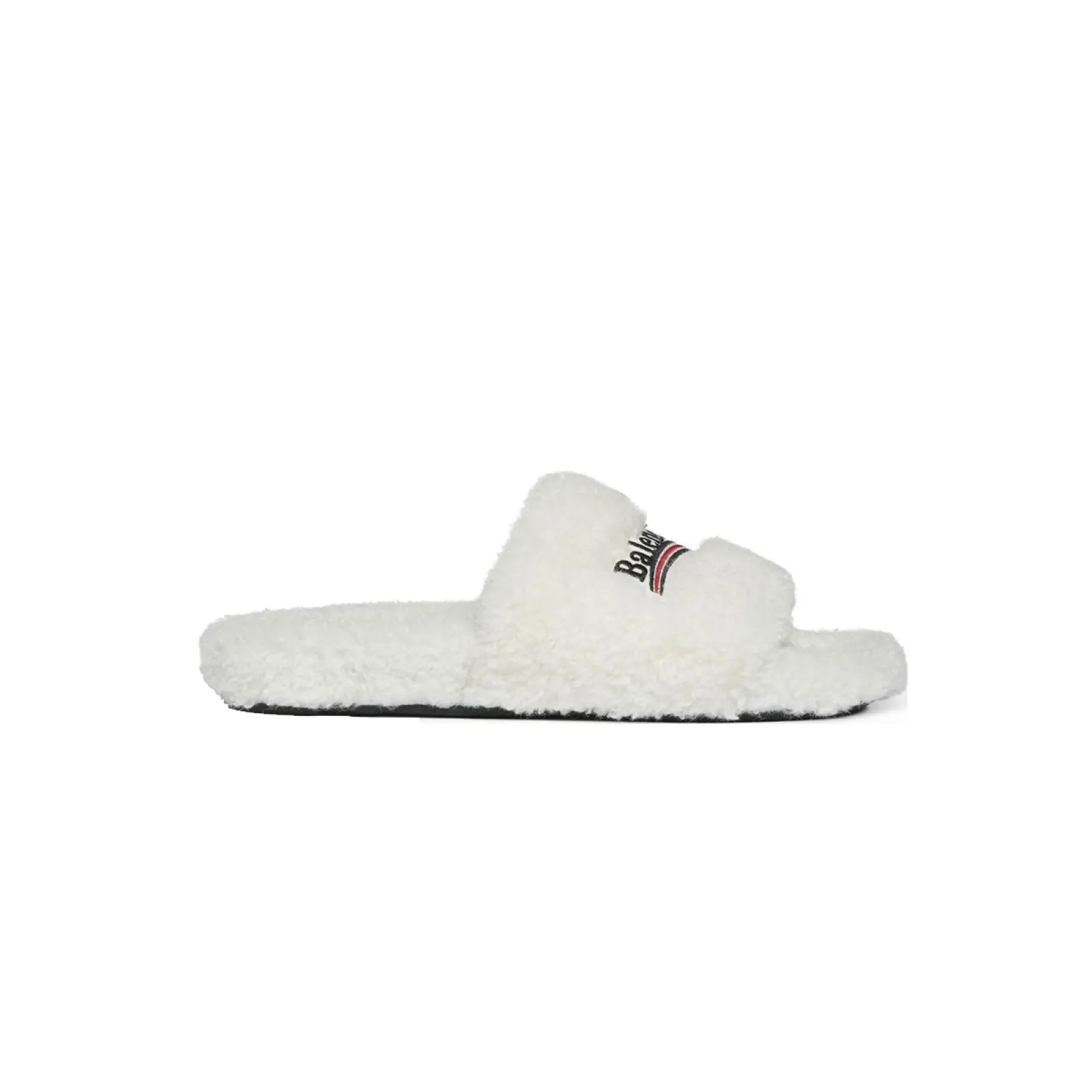 Balenciaga Furry Slide White
