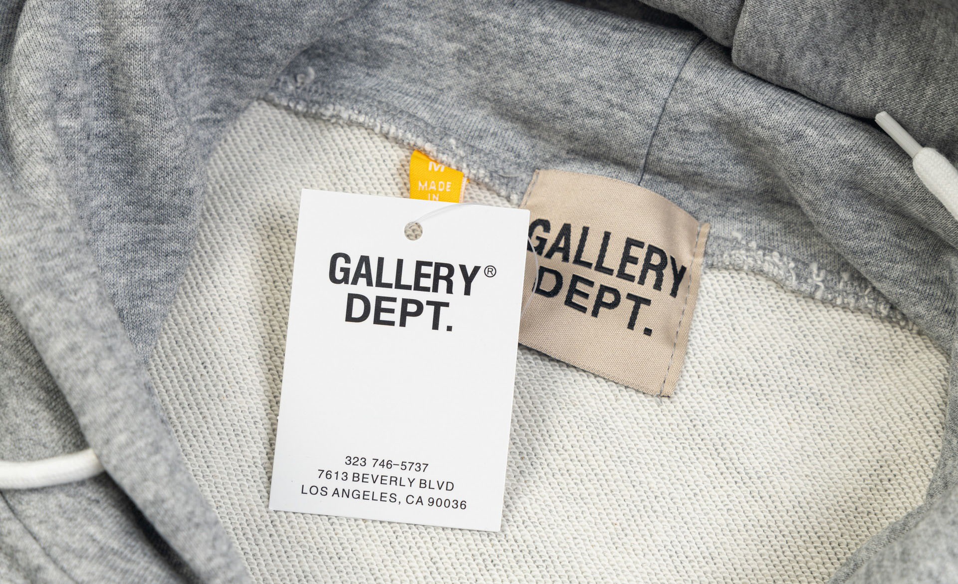 Gallery Dept Hoodie With Hat Grey Black