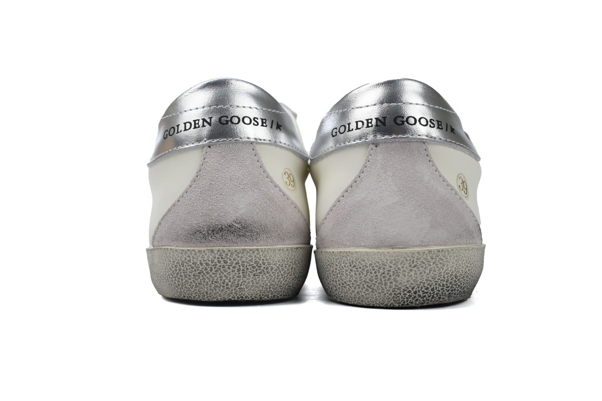 Golden Goose Super Star White Silver Heel