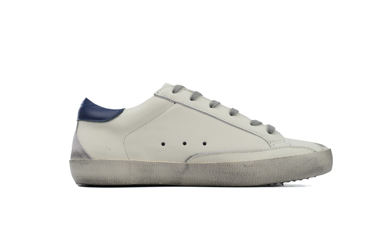 Golden Goose Super Star White Dark Blue Heel