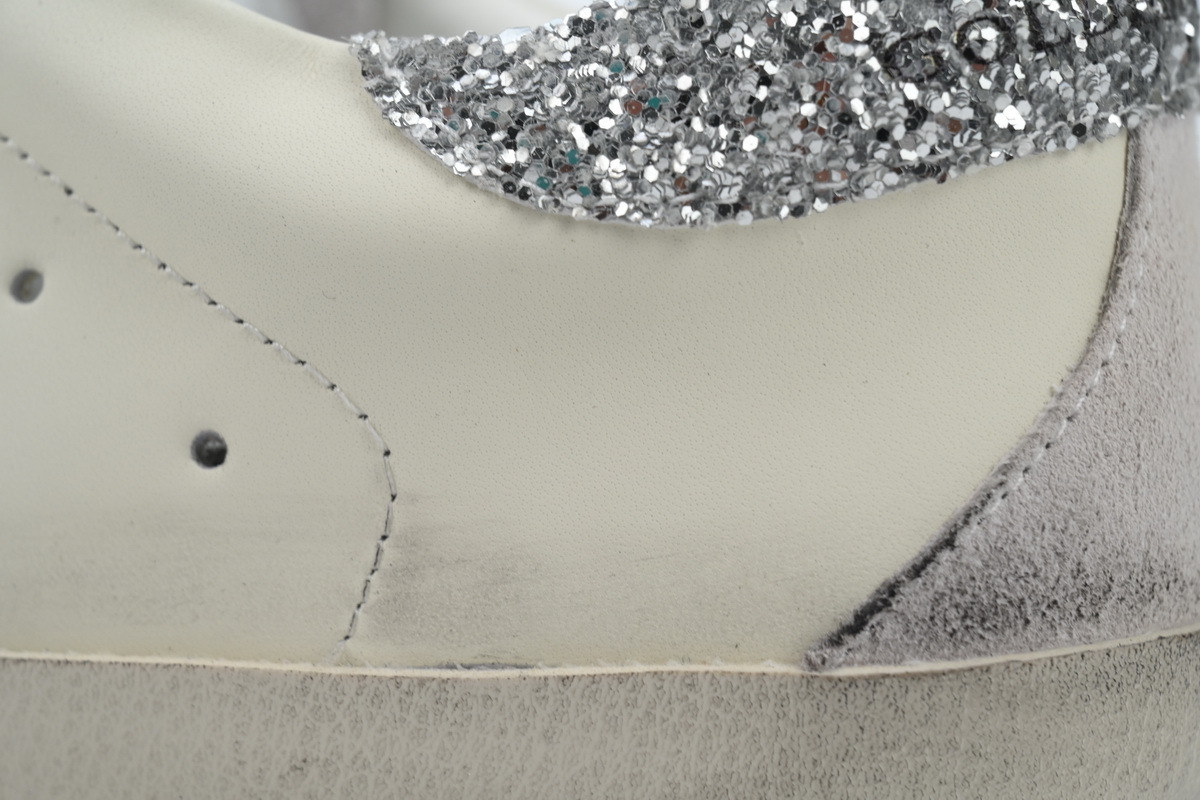 Golden Goose Super Star White Silver Glitter