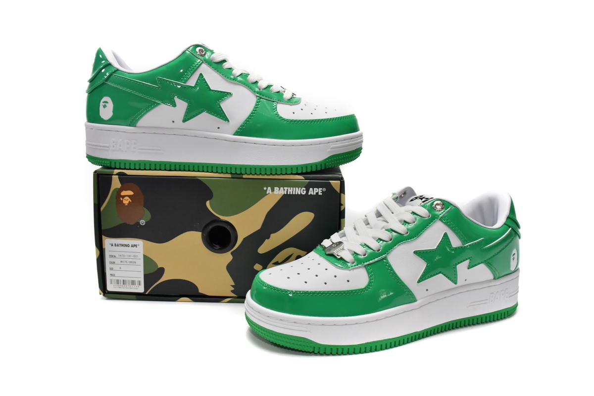 A Bathing Ape Bape Sta Low White Green 1H70-191-001
