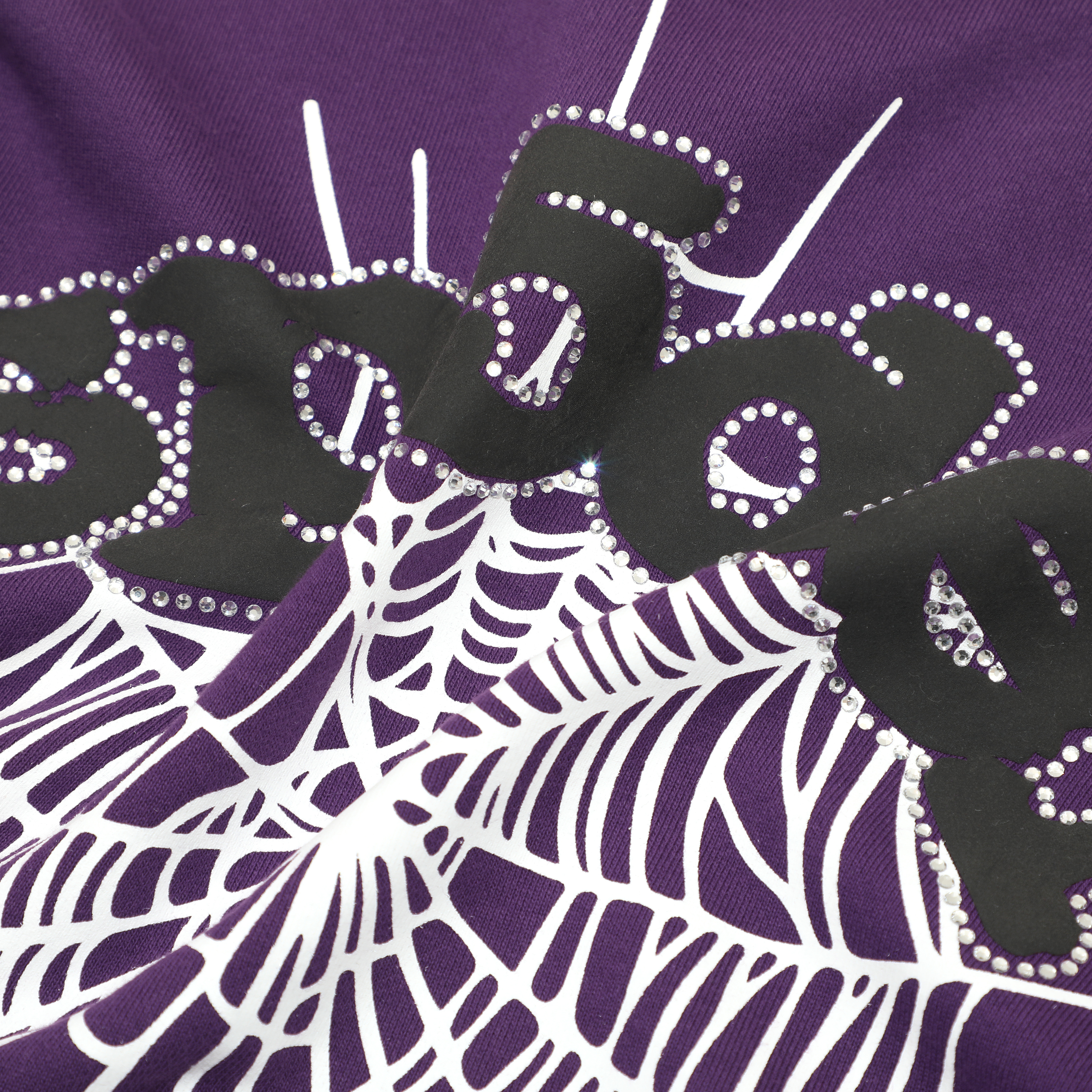 Sp5der Spider Web Print Gothic Punk Purple Hoodie
