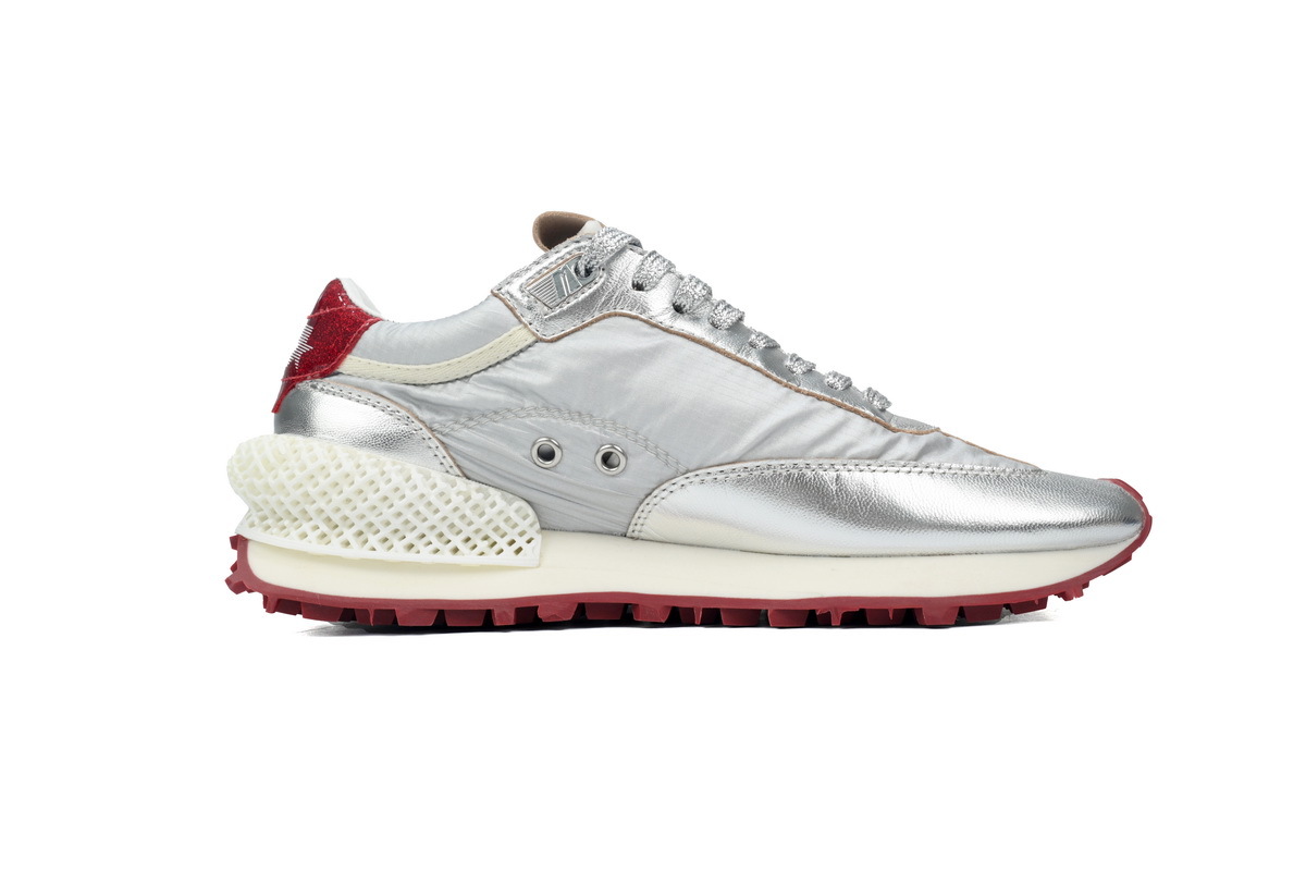 Golden Goose Marathon Shoes Red Silver