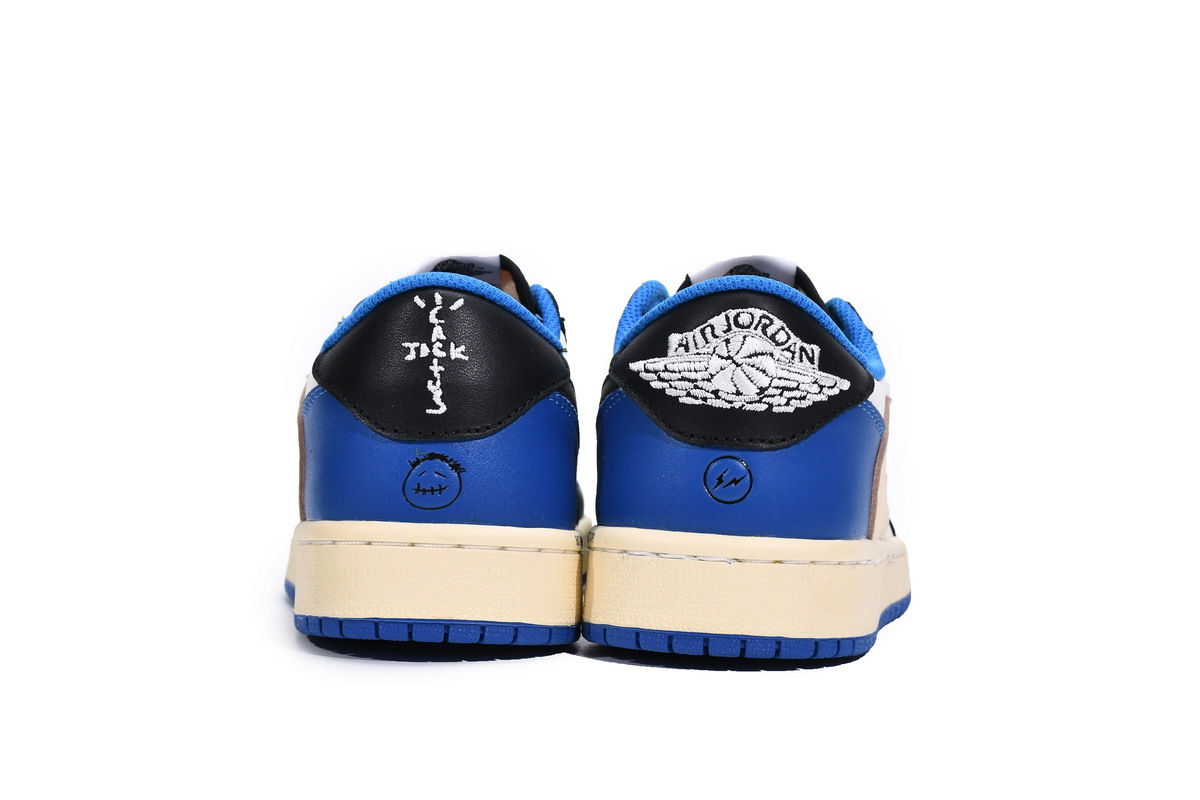 Travis Scott x Fragment Design x Air Jordan 1 Low Blue Black White DM7866-140