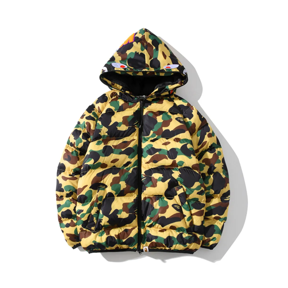 Bape Shark Parka Jacket Red & Yellow & Blue