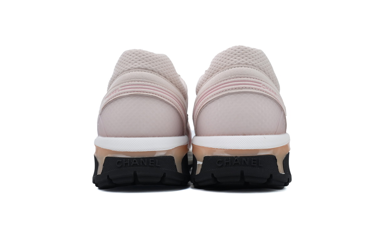 Chanel Fabric Laminated Low Top Sneakers Pink
