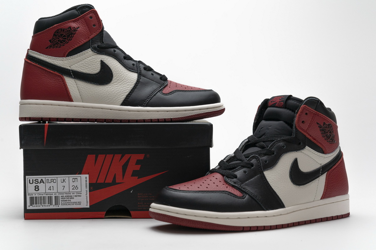 Jordan 1 Retro High Bred Toe 555088-610