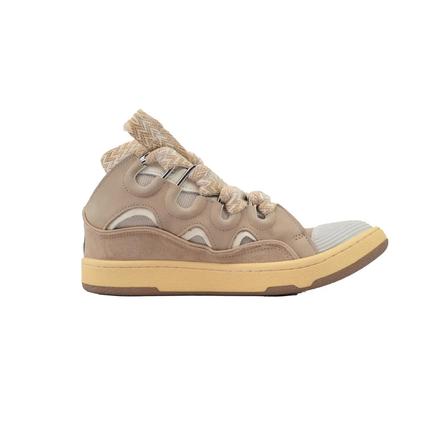Lanvin Curb Sneakers White Brown - ogsneaker