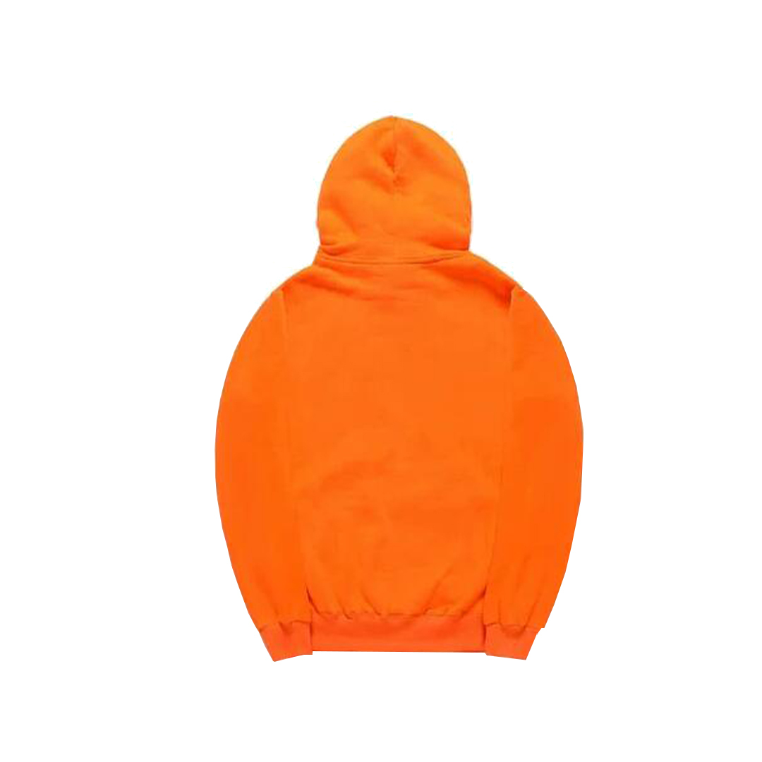 Sp5der Orange Hoodie with White Letters