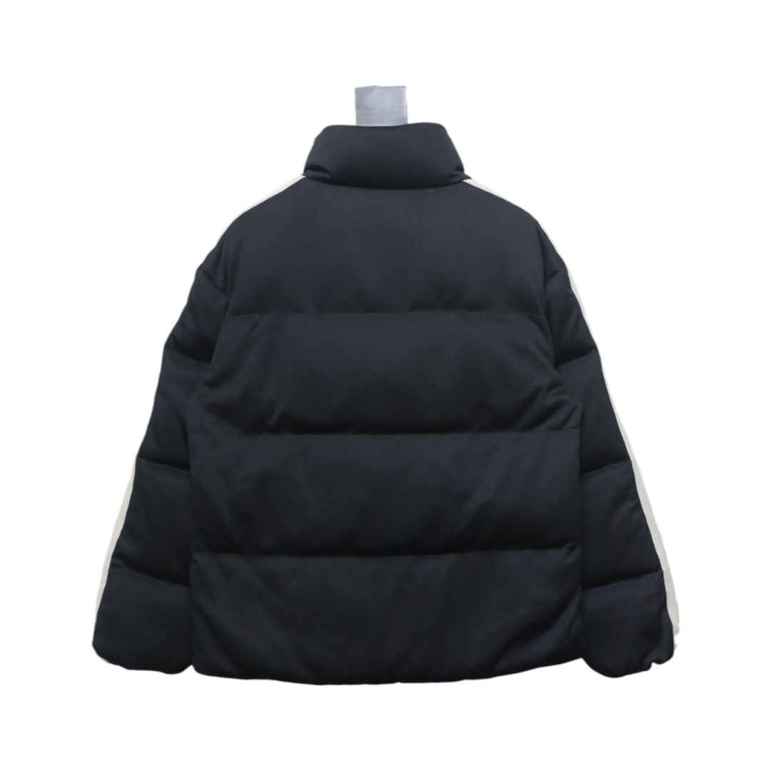 Moncler Palm Angels Striped Quilted Shell Down Jacket Black
