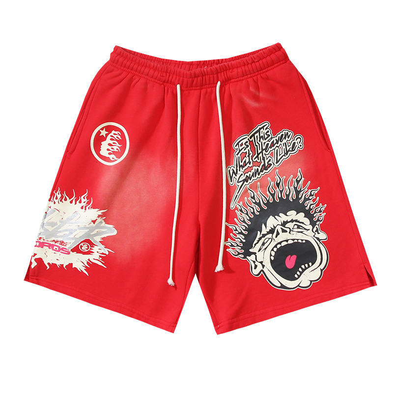 Hellstar Records Shorts White/Black/Red - ogsneaker