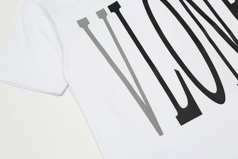 Vlone Shirt Reflective Letter Pattern Big V T-Shirt White