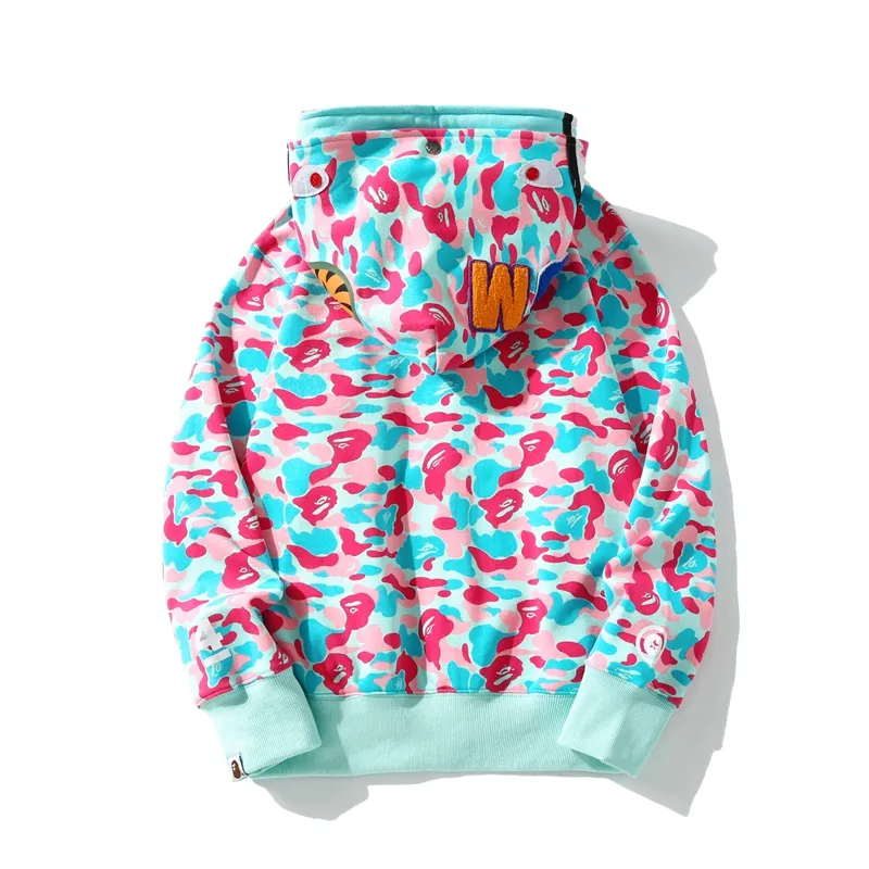 BAPE Store Miami Pullover Hoodie Pink and Blue