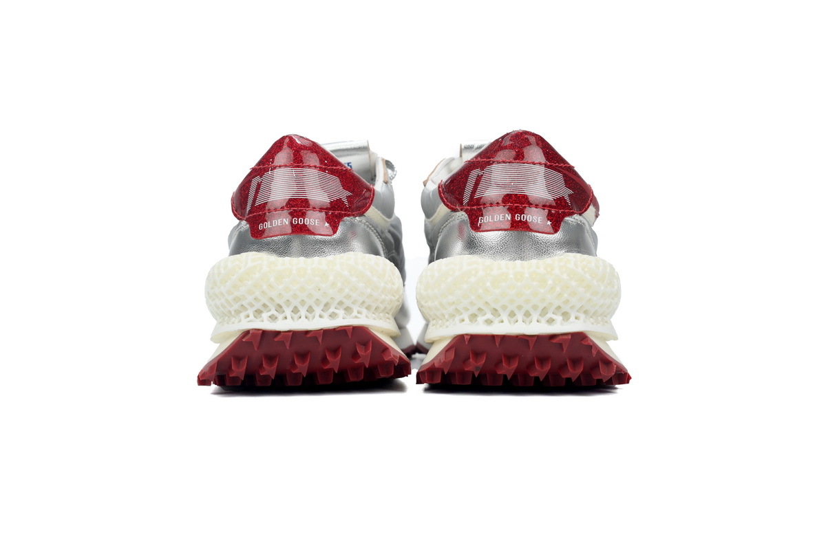 Golden Goose Marathon Shoes Red Silver