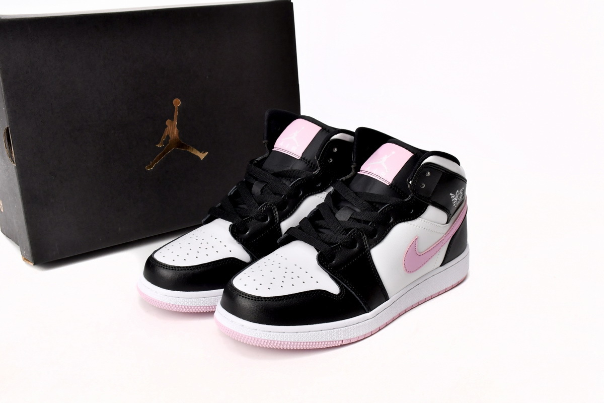 Jordan 1 Mid White Black Light Arctic Pink (GS) 555112-103 - ogsneaker