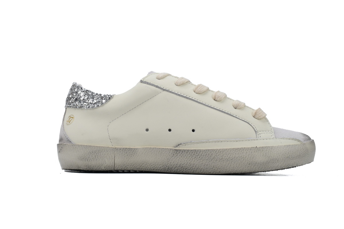 Golden Goose Super Star White Silver Glitter