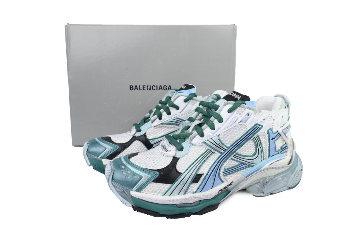 Balenciaga Runner Sneaker White Green Blue 772774 W3RMU 9034 - ogsneaker