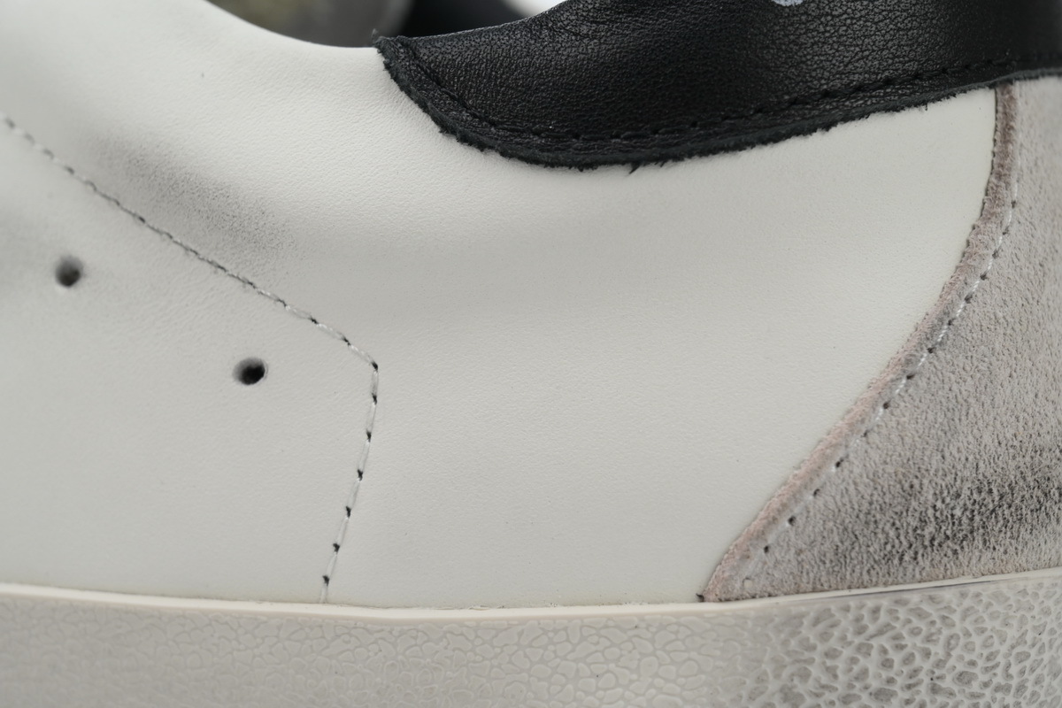 Golden Goose Super Star White Black Heel