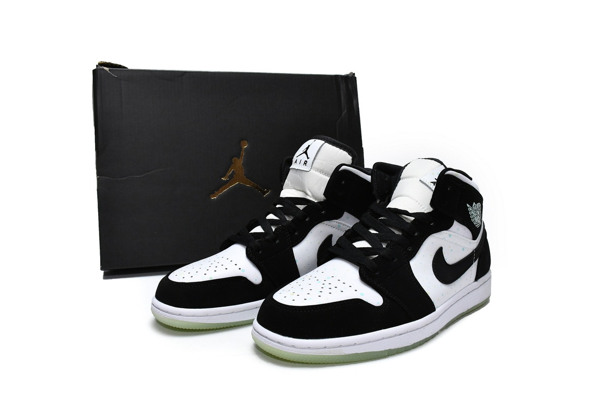 Air Jordan 1 Mid GS White Black Teal Tint BQ6931-103