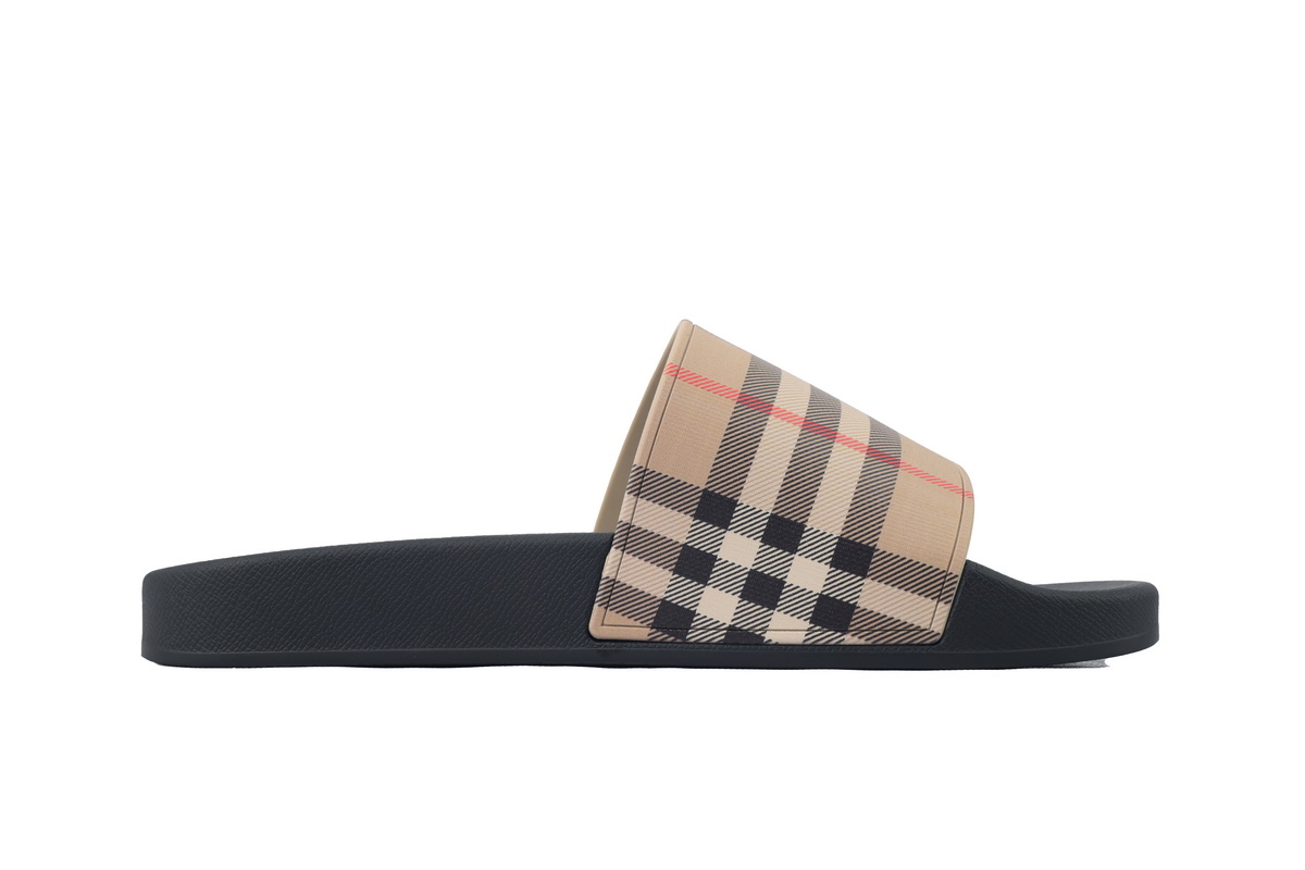 Burberry Check Slides Khaki - ogsneaker