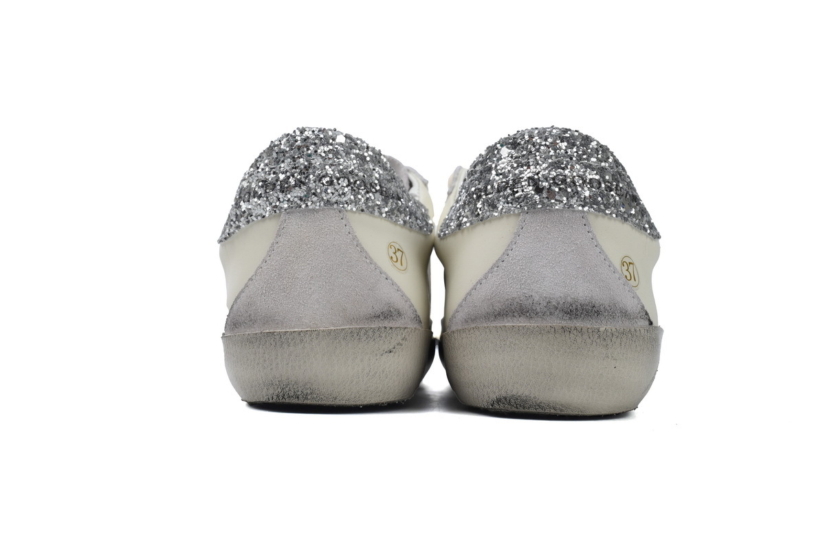 Golden Goose Super Star White Silver Glitter