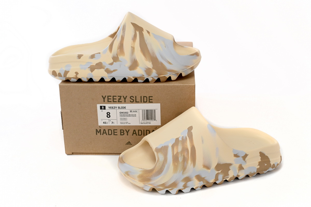 Adidas Yeezy Slide Enflame Oil Painting White Yellow GW1932