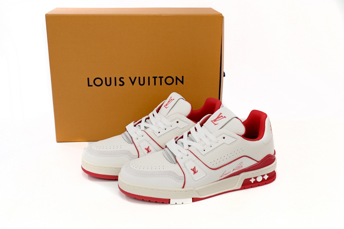 Louis Vuitton Trainer All Blue White Red Lychee Pattern 1ABFBL
