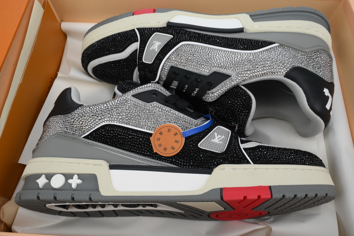 Louis Vuitton Trainer Black Grey Crystal 1ABOE2