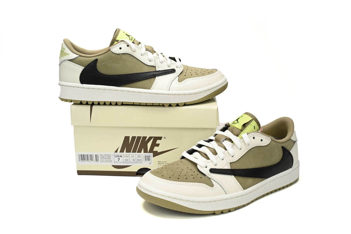 Travis Scott x Air Jordan 1 Low Golf Olive FZ3124-200