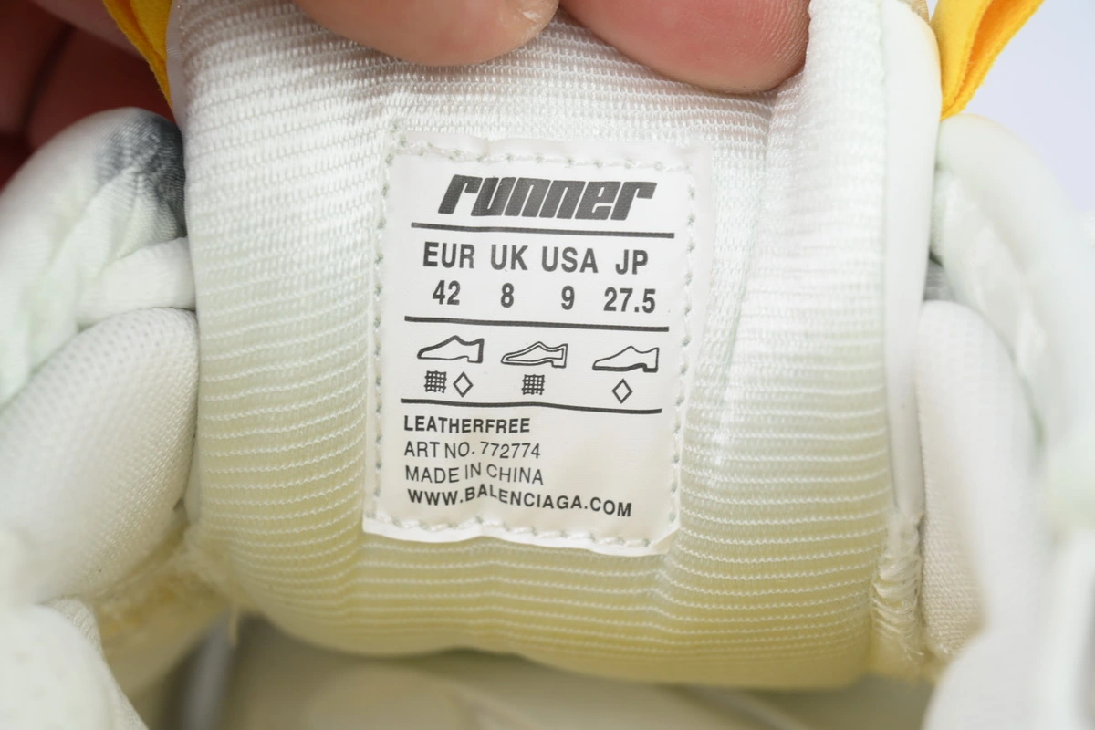 Balenciaga Runner Sneaker White Yellow 772767 W3RNY 9170 - ogsneaker