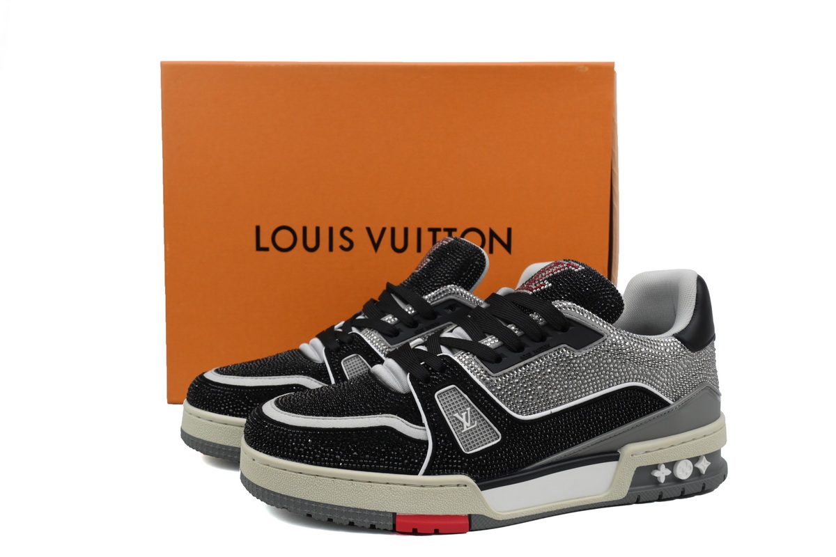 Louis Vuitton Trainer Black Grey Crystal 1ABOE2