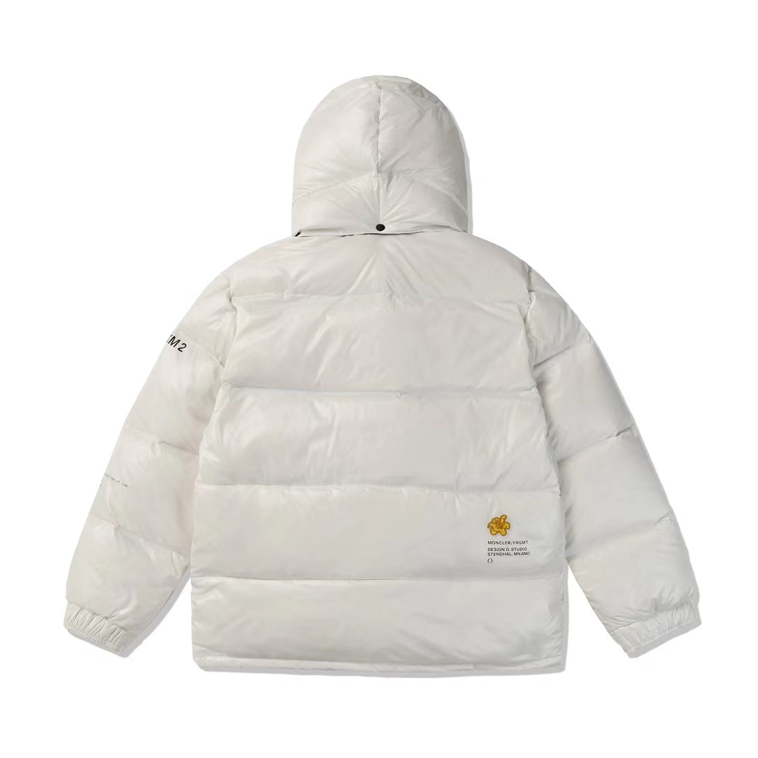 Moncler Maya Short Down Jacket Black White Yellow