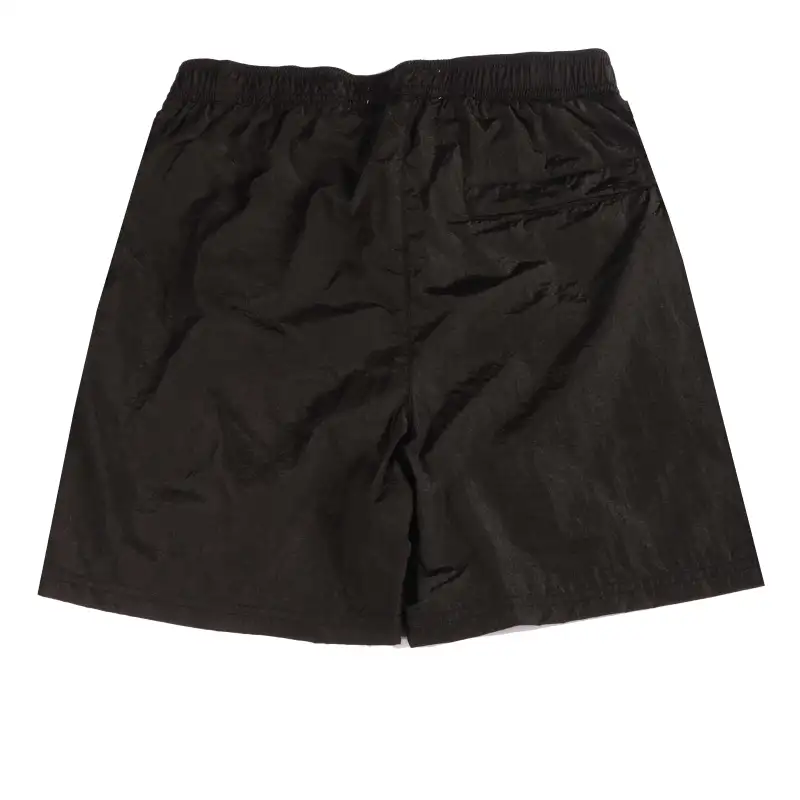 Stone Island Compass-badge Crinkled Shorts Black