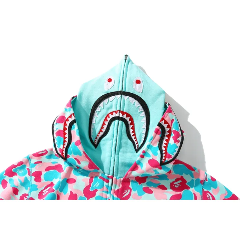 BAPE Store Miami Pullover Hoodie Pink and Blue