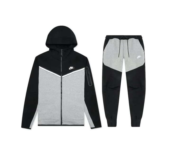 Nike Sportswear Tech Fleece Hoodie & Joggers Set Black Grey 1005-CU4489