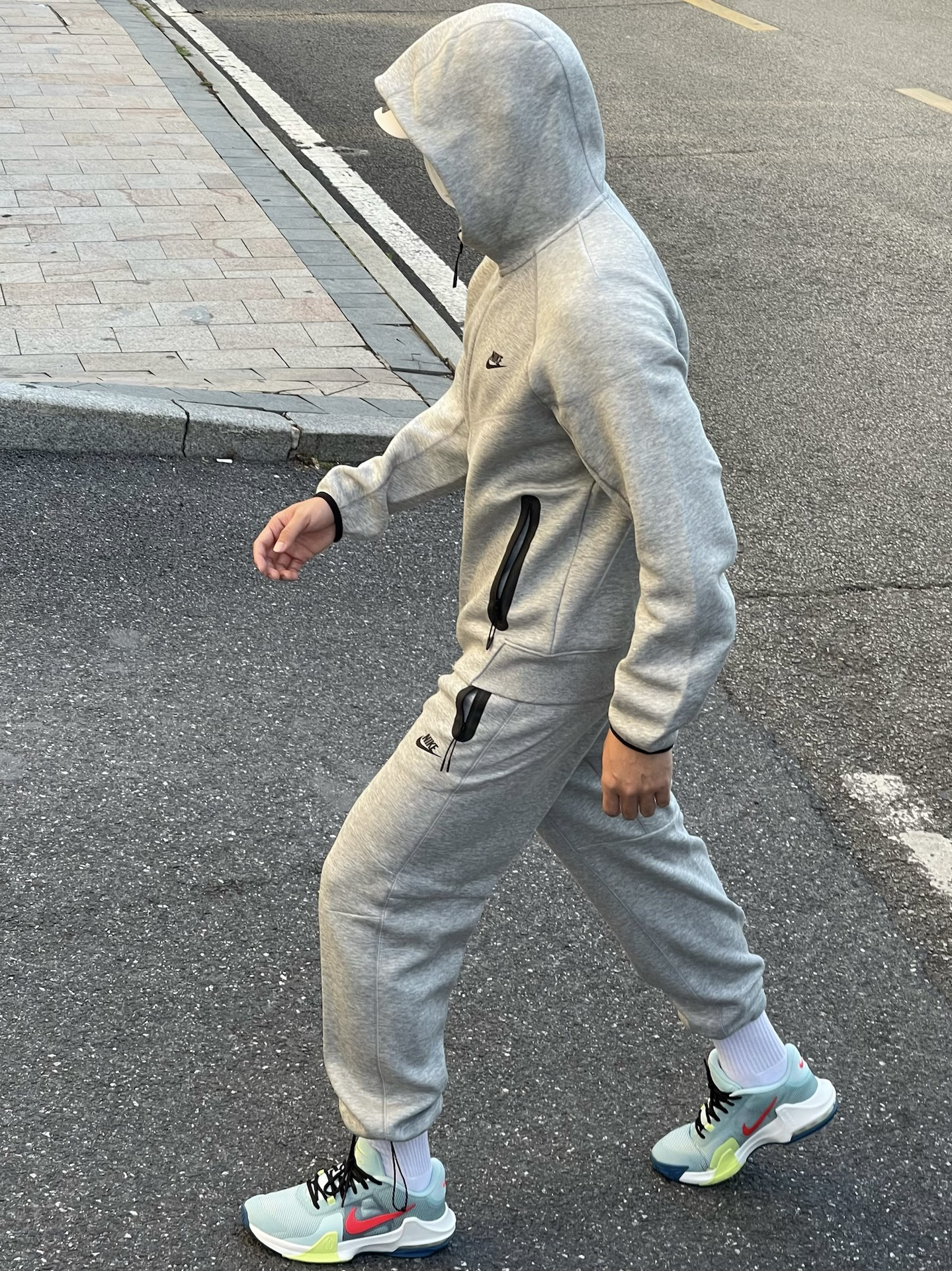 Nike Sportswear Tech Fleece Full-Zip Hoodie & Joggers Set Grey FB7921-063+FB8002-063