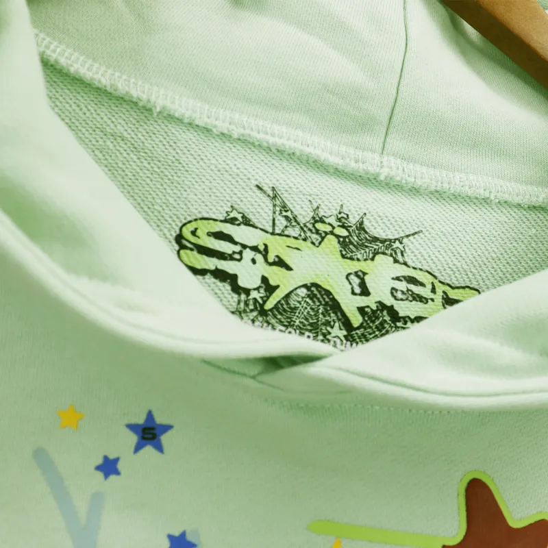 Sp5der SP5 Mint Hoodie Mint 5505