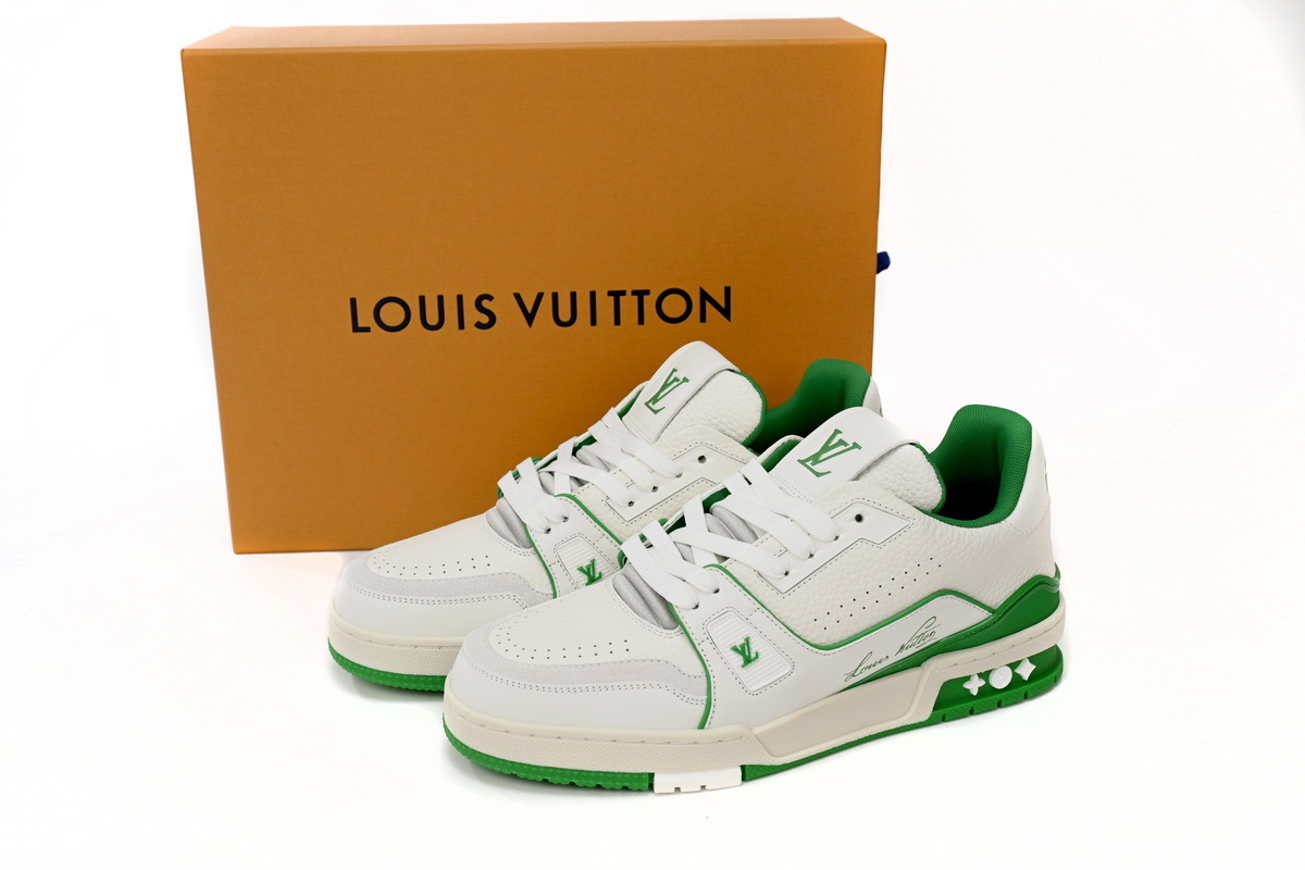 Louis Vuitton Trainer All Blue White Green Lychee Pattern 1ABNIS