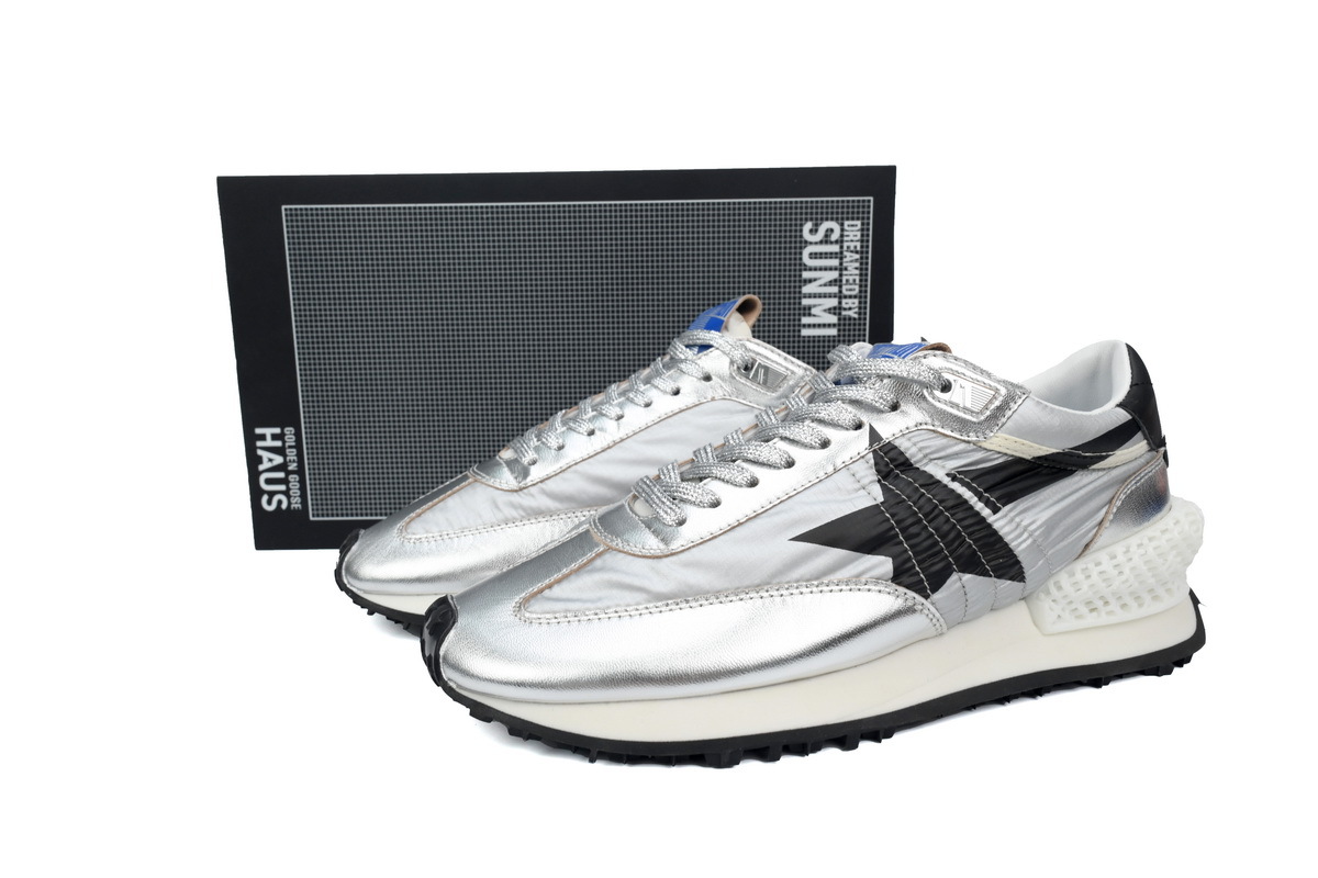 Golden Goose Marathon Shoes Black Silver