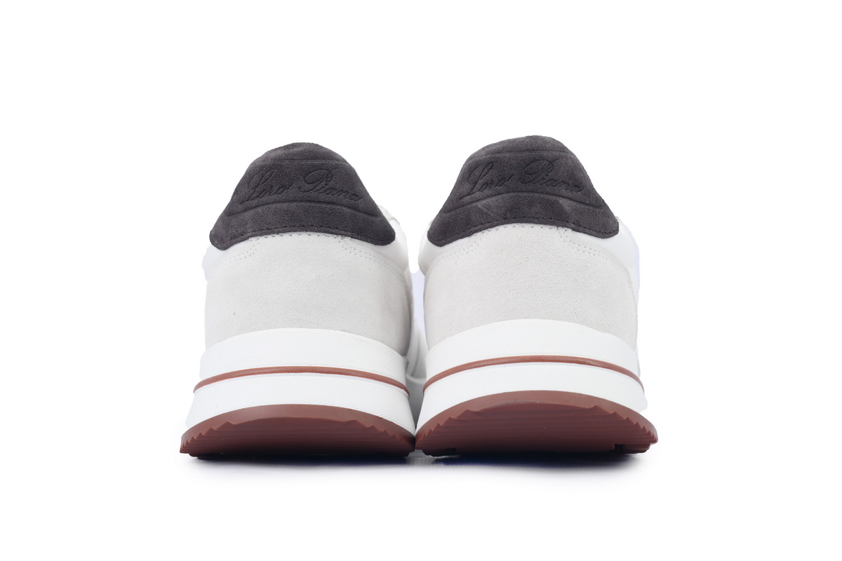 Loro Piana Week End Walk Suede-Trimmed Shell Sneakers White