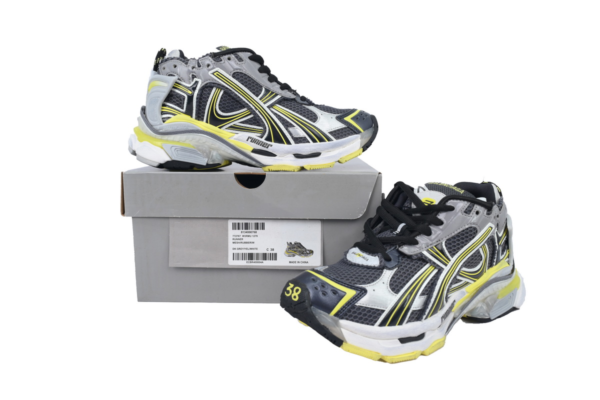 Balenciaga Runner Sneaker Grey Black Yellow 772767 W3RMU 1279 - ogsneaker