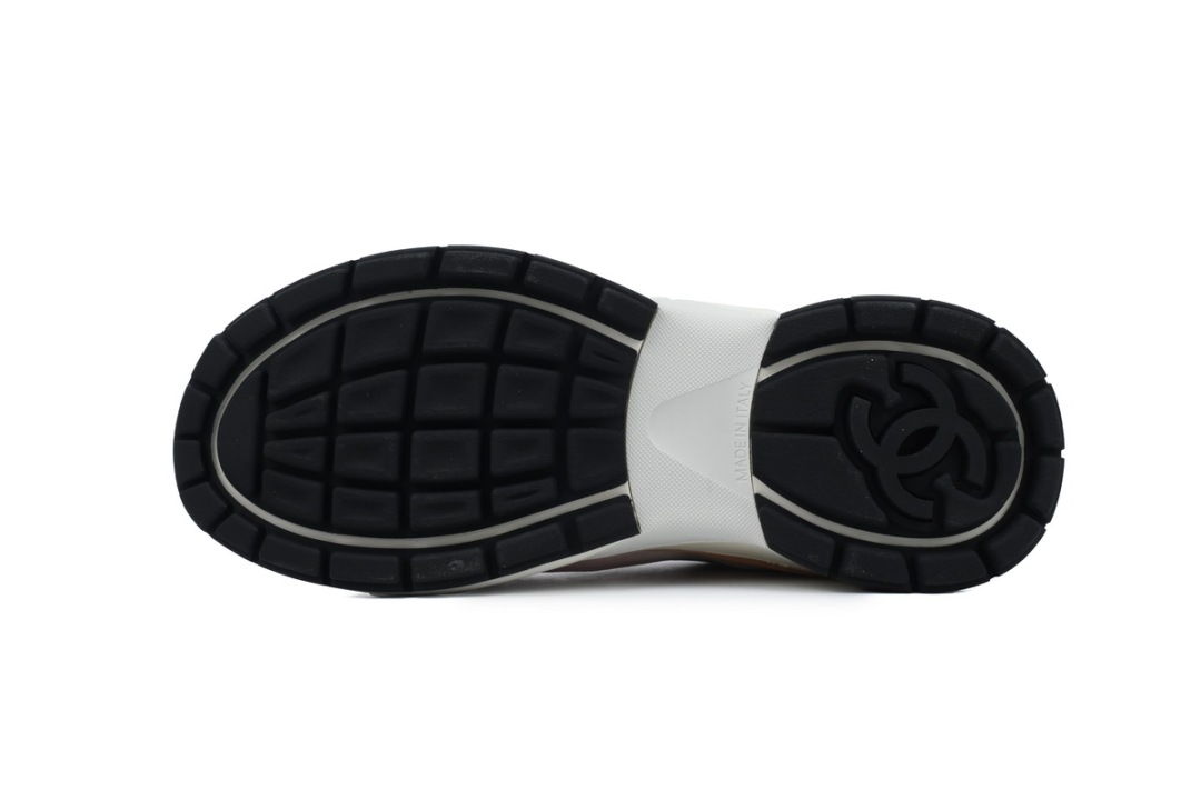 Chanel Fabric Laminated Low Top Sneakers Pink