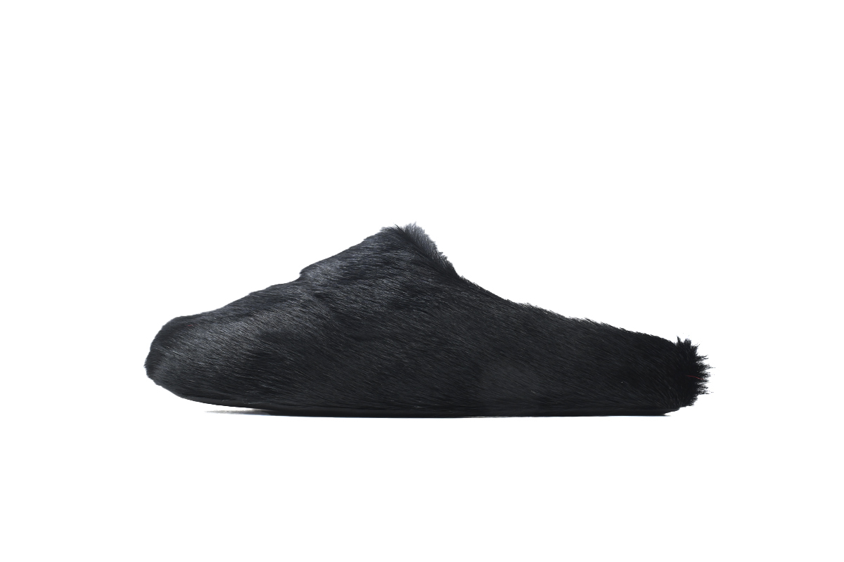 Marni Loafers Long-hair Calfskin Fussbett Sabot Black